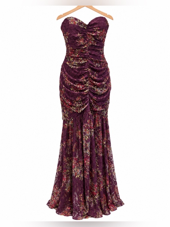 Laundry By Shelli Segal Dresses & Skirts - Laundry by Shelli Segal Floral Strapless Maxi Dress in Purple